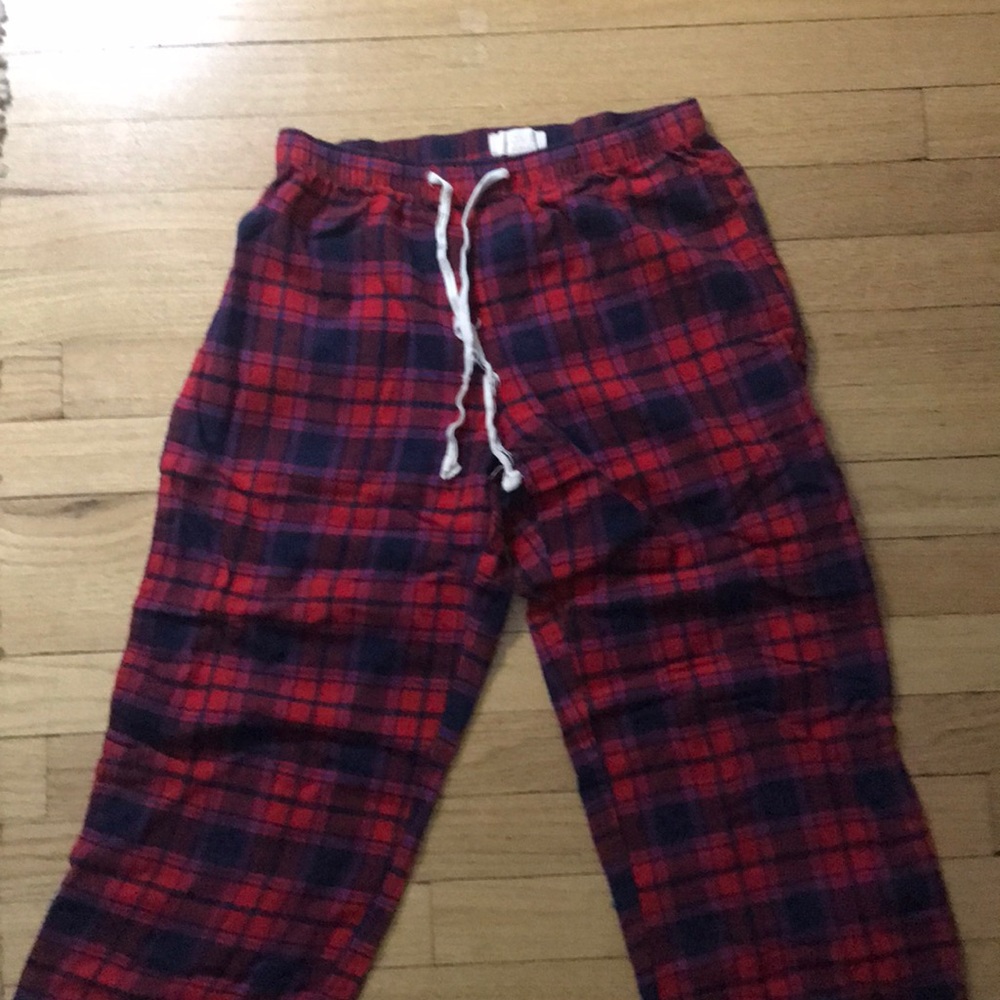 GAP Body XS plaid pajamas navy and red